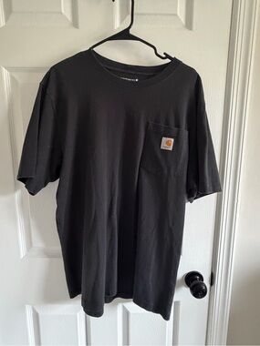Carhartt Black Short-Sleeve Pocket Tee with Logo Patch